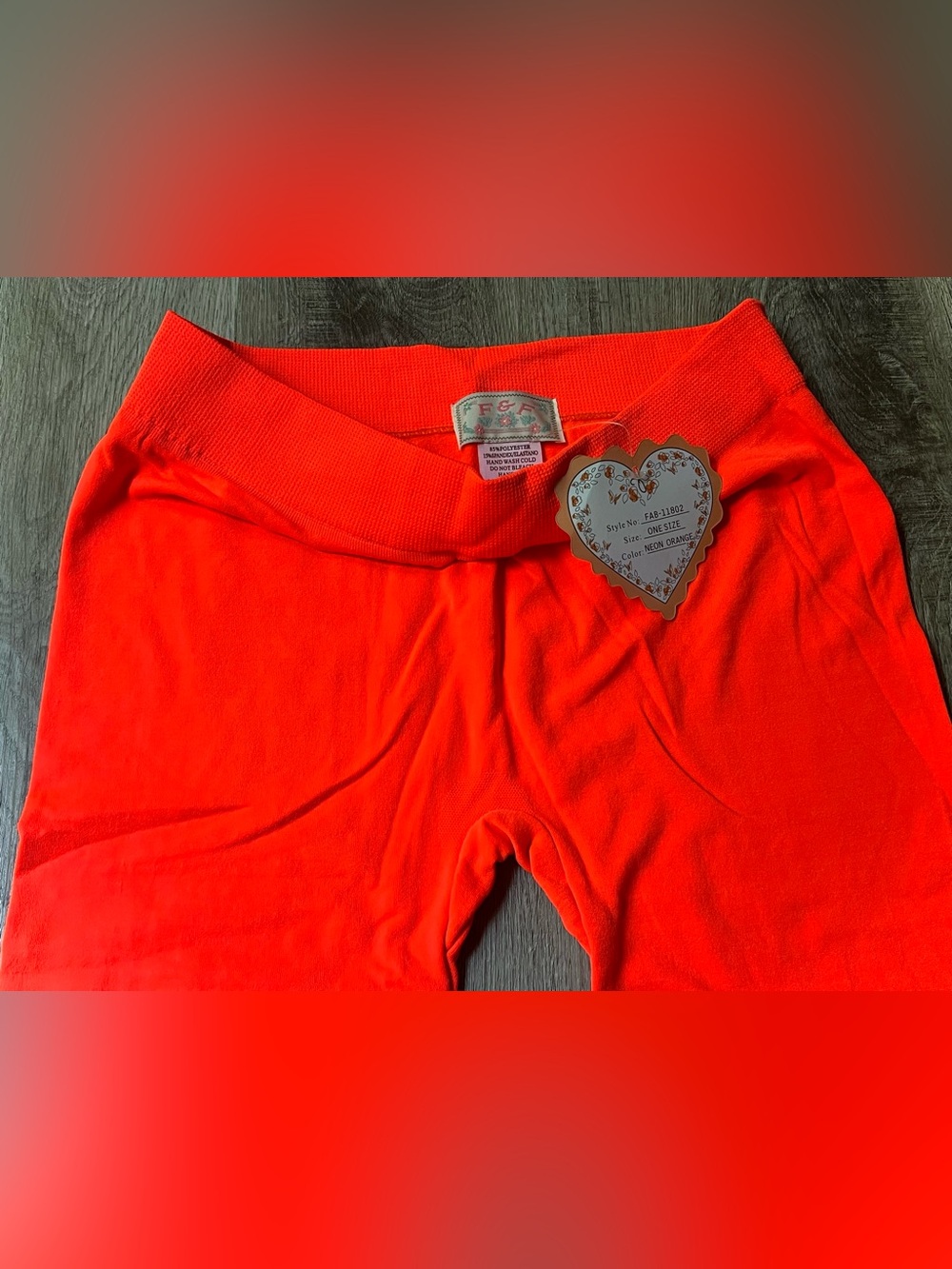 F&F Tangerine Neon Orange Stretch Track Pants/Joggers